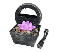 Fontaine de table avec design créatif d'eau qui coule à piles et USB, mini fontaine à eau d'intérieur pour décoration de bureau (A)