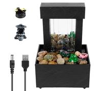 Fontaine de table avec lumière pour intérieur et bureau - Mini fontaine à eau - Fontaine de méditation zen - Décoration sonore - Fontaine de relaxation pour bureau et maison