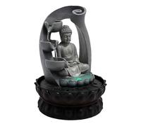 Fontaine de table Bouddha, salon, relaxation, méditation, éclairage LED, cascade, Feng Shui, décoratif, compact pour la maison et le bureau, 30 x 22 x 22 cm, décoration zen