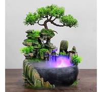 Fontaine de Table,Decorative Fontaines d'intérieur avec atomisation,Couleur Changeante LED,Maison, Bureau,Idéal Méditation et Détent,Cadeau de Noël