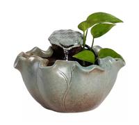 Fontaine de table en céramique de style chinois simple petite fontaine décorative pour bureau, salon, bureau, fontaine d'intérieur