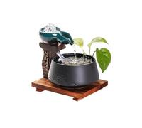 Fontaine de Table en céramique et Bois, Mini Cascade d'intérieur décorative avec Son apaisant pour la détente à la Maison ou au Bureau, élégant Motif Montagne et Nuages, pour Un aquariu