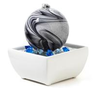 Fontaine de table en céramique, fontaines à eau d'intérieur Fengshui avec boule de cristal rotative, pour la maison, le bureau
