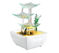 Fontaine de Table en Forme de Cascade Fontaine en Verre et céramique, Cascade relaxante et botanique, for la Maison, Le Bureau ou la méditation Fontaine de Table