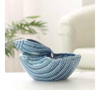 Fontaine de table en forme de coquillage - Fontaine à eau d'intérieur en céramique pour la maison, le bureau, la chambre à coucher - Fontaine de bureau verte avec élément filtrant et pompe pour la