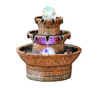 Fontaine de Table en résine - Décoration d'intérieur pour Spa et Yoga, Hauteur 33 cm, Fontaine de Bureau Zen relaxante