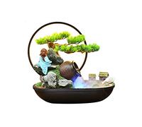 Fontaine de table Fontaines et cascades Fontaines en résine Table Top Fontaine avec lumière Bureau Intérieur Rockery et Fontaine d'eau Feng Shui Roue Lucky Décoration Fontaine de Table décorative