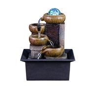 Fontaine De Table Fountaine de Table Cascade Bureau intérieur Fountain Resin Rock Waterfall with Light Ball for Home Office Decoration Cascade Intérieure(A)