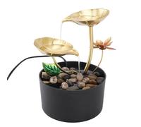 Fontaine de Table Lotuss avec Débit Réglable, Pompe Submersible Silencieuse, Lumière LED Chaude