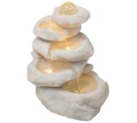 Fontaine de table moderne avec boule de cristal rotative et lumières LED, fontaine d'intérieur en résine pour la maison, le bureau, la cascade de bureau relaxante pour salon, chambre, salon de thé B