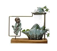 Fontaine de Table Rockery Fountain Cascade Décor à la Main Céramique Tabletop Fontaine Fengshui Décoration intérieure Convient au Bureau de Bureau à la Chambre à Coucher Décoration De Table Fountain