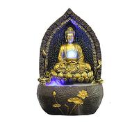 Fontaine de Table Statue de Bouddha de la Fontaine à l'eau de Table avec Une Boule de Cristal - Méditer en intérieur Bouddha Fontaine de Salon Salon Salon Décor Décoration De Table Fountain