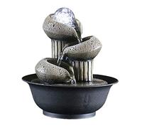 Fontaine de Table Tabletop Fontaine Yoga Méditation Cadeaux Feng Shui Zen Décoration, Aperçu de la Roche Naturelle, Résine Décoration De Table Fountain(B)