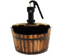 UBBINK-Fontaine tonneau newcastle en bois avec pompe à bras diamètre 60 cm x H75 cm