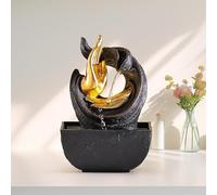 Fontaine d'eau à Main Bouddha doré à LED, Fontaine Zen de Bureau pour la décoration de la Maison, du Bureau, Cascade intérieure relaxante avec Pompe pour soulager Le Stress