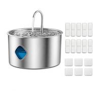 Fontaine d'eau automatique pour chien de 3,2 l en acier inoxydable pour chiens de taille moyenne et grande et maisons multi-animaux, pompe ultra silencieuse, triple filtration, fenêtre de niveau d'eau