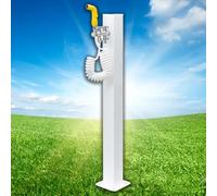 Fontaine d'eau carrée verticale autoportante pour jardin, borne d'arrosage décorative extérieure, siège de tuyau d'arrosage pour laver et arroser, poteau de robinet de cour (31,5 po x 5,9 po