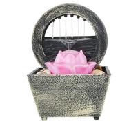 Fontaine d'eau de Bureau avec décor de Lotus, Fontaine d'intérieur en ABS avec Roches rivière Naturelles, Mini relaxante pour la Maison, Le Bureau et la Chambre à Coucher