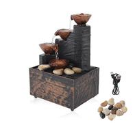Fontaine d'eau De Table, Belles Lumières LED Élégantes Fontaine De Bureau Fontaines d'eau D'intérieur Fontaine De Cascade Décorative avec USB pour La Maison Et Le Salon