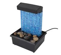 Fontaine d'eau de Table, Fontaine d'eau D'intérieur avec Roches de Rivière et Lumières LED, Fontaine de Table en Cascade éclairée, Câble USB 5 V ou Fonctionne sur Piles pour la