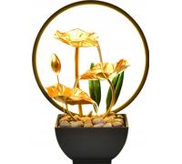 Fontaine d'eau décorative zen bay leaf desk 3 level LED lamp