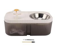 Fontaine d'eau et Bol de Nourriture pour Chat, Distributeur d'eau 2 en 1 pour Animaux domestiques, Fontaine à Fleurs Automatique silencieuse de 3 L avec Pompe Intelligente pour (White)