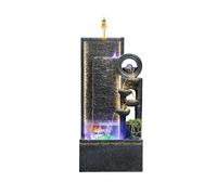Fontaine d'eau Extérieure Fontaine décorative Feng Shui à eau courante, décoration moderne et simple, paysage aquatique en circulation Fontaine Exterieur(Noir)