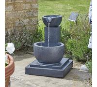 Fontaine D'Eau Extérieure Grise Fengshui À Panneaux Solaires Et Batterie