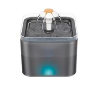 Fontaine d'eau for Chat de 67 oz/2 L, Boisson Automatique for Chats et Chiens avec Distributeur à Pompe Silencieux avec lumière LED, 3 Modes de Distribution, Filtre à Charbon Actif(Grey)