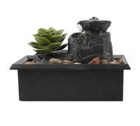 Fontaine d'eau intérieure fontaines intérieures avec lumière LED 6.3 '' Batterie en Cascade Plastic Plastic Eater Caractéristiques pour la Relaxation Décor de Bureau de méditation