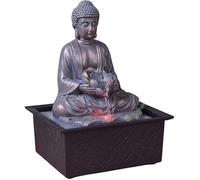 Fontaine d’Intérieur Bouddha Méditation Lotus Lumière LED Coloré - Déco Zen Salon Chambre - Fontaine de Table Mouvement Relaxant - Porte-Bonheur Cadeau Utile Femme et Homme - H 26cm - Sutra Zen’Light