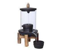 Fontaine d'encens en forme de cascade, porte-cônes d'encens Turn of Fortune avec couvercle coupe-vent, aromathérapie, décoration d'intérieur, porte-cônes d'encens en céramique pour la maison et le