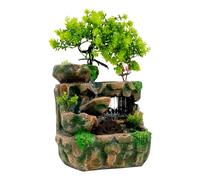 Fontaine d'espace, cascade, fontaine de table avec éclairage LED, décoration de table, lampe de table, fontaine de méditation, maison, bureau