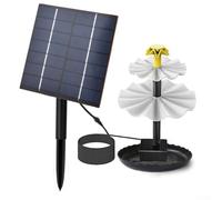 Fontaine d'extérieur à énergie solaire 2 W pour bain d'oiseaux, étang, jardin, eau, débit 160 l/h, hauteur de pulvérisation 60 cm, substance ABS pour une position facile, respectueuse de