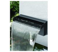 Fontaine d'extérieur en Acier Inoxydable Noir, Cascade et déversoir for Bassin de Jardin et terrasse.(20cm/7.8in)