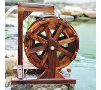 Fontaine d'extérieur en bois pour roue à eau - Fontaine Feng Shui pour jardin, piscine, terrasse - Cascade décorative pour la tranquillité
