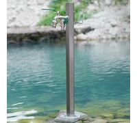 Fontaine d'extérieur, robinet d'extérieur, colonne en acier inoxydable 304, fontaine de patio avec double sortie d'eau pour arrosage du jardin, lavage de voiture et fleur,One Color-86x6.5cm