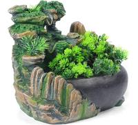 Fontaine d'intérieur avec éclairage Fontaine d'eau Fontaine de jardin Fontaine de table Décoration Plante verte Fontaine rocaille pour maison, bureau, chambre Décoration
