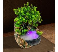 Fontaine d'intérieur avec éclairage LED et brouillard cascade de bureau, fontaine de table, cascade de jardin, en résine, fontaine de bureau, fridgestea pour bureau, décoration de la maison