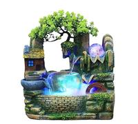 Fontaine d'intérieur avec éclairage LED - Fontaine de table avec brouillard - Fontaine cascade - Ornement avec éclairage - Lampe de table - Décoration de table