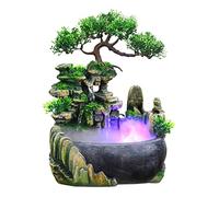 Fontaine D'intérieur avec éclairage LED, Fontaine de Table Cascade avec Brumisateur Fontaine de Bureau à LED en Cascade Fontaine d'intérieur Zen Light avec Plantes