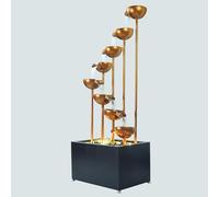 Fontaine D'intérieur avec éclairage LED, Mur d Eau Intérieur Moderne et Autonome en Métal, Fontaine de Jardin pour Salon