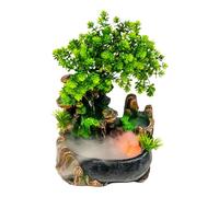 Fontaine d'intérieur avec éclairage LED - Plante verte - Mini fontaine d'intérieur - Avec éclairage - 200 x 150 x 280 mm - Pour la maison, le bureau, le salon