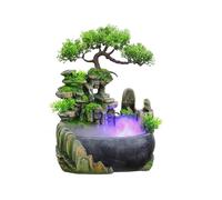 Fontaine d'intérieur avec éclairage - Mini fontaine de table, humidificateur pour fontaine de table en cascade, fontaine de chambre de jardin rocheux de LED