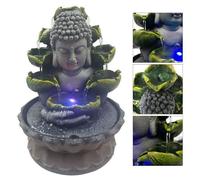 Fontaine d'intérieur avec éclairage RVB, table de Bouddha Fontaine à cascade Fengshui Méditation Décoration intérieure Label