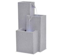 vidaXL Fontaine d'intérieur avec lampe LED Polyrésine Gris G