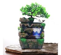 Fontaine d'intérieur avec LED Fontaine de Table Décoration Lampe de Table Fontaine d'eau,Decorative Fontaines d'intérieur,Idéal Méditation et Détent