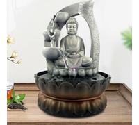 Fontaine d'intérieur Bouddha avec éclairage LED Fontaine de table Jeux d'eau Décoration Home & Office Sculpture