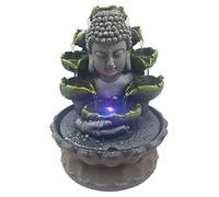 Fontaine d'intérieur Bouddha Décor d'intérieur en résine avec lampe LED 4 couleurs