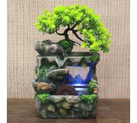 Fontaine d'intérieur cascade Table fontaine décoration caractéristique d'eau avec éclairage LED à couleur changeante cascade de méditation Zen